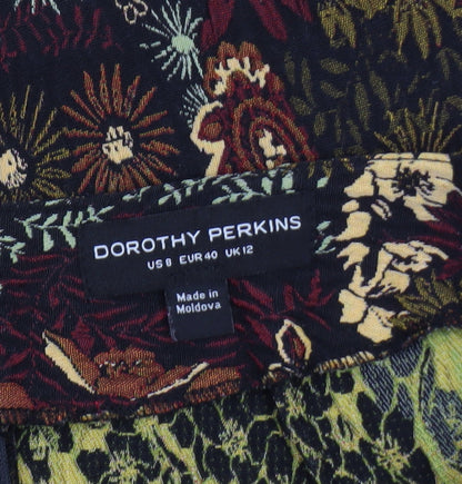 Womens UK Size 12 Dorothy Perkins Straight & Pencil Jacquard Skirt