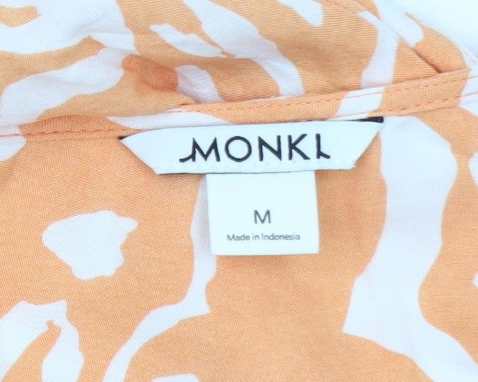 Womens UK Size M Monki Orange Tunic Blouse