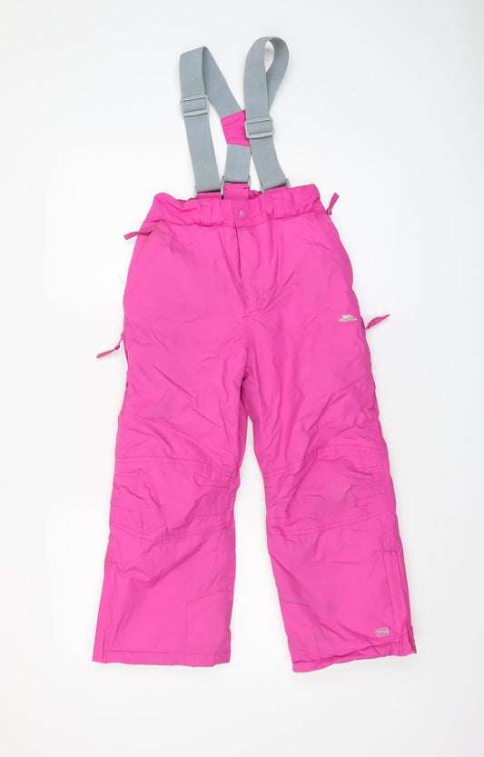 Girls UK Size 5-6 Years Trespass Regular Fit Snow Pants Pink Trousers
