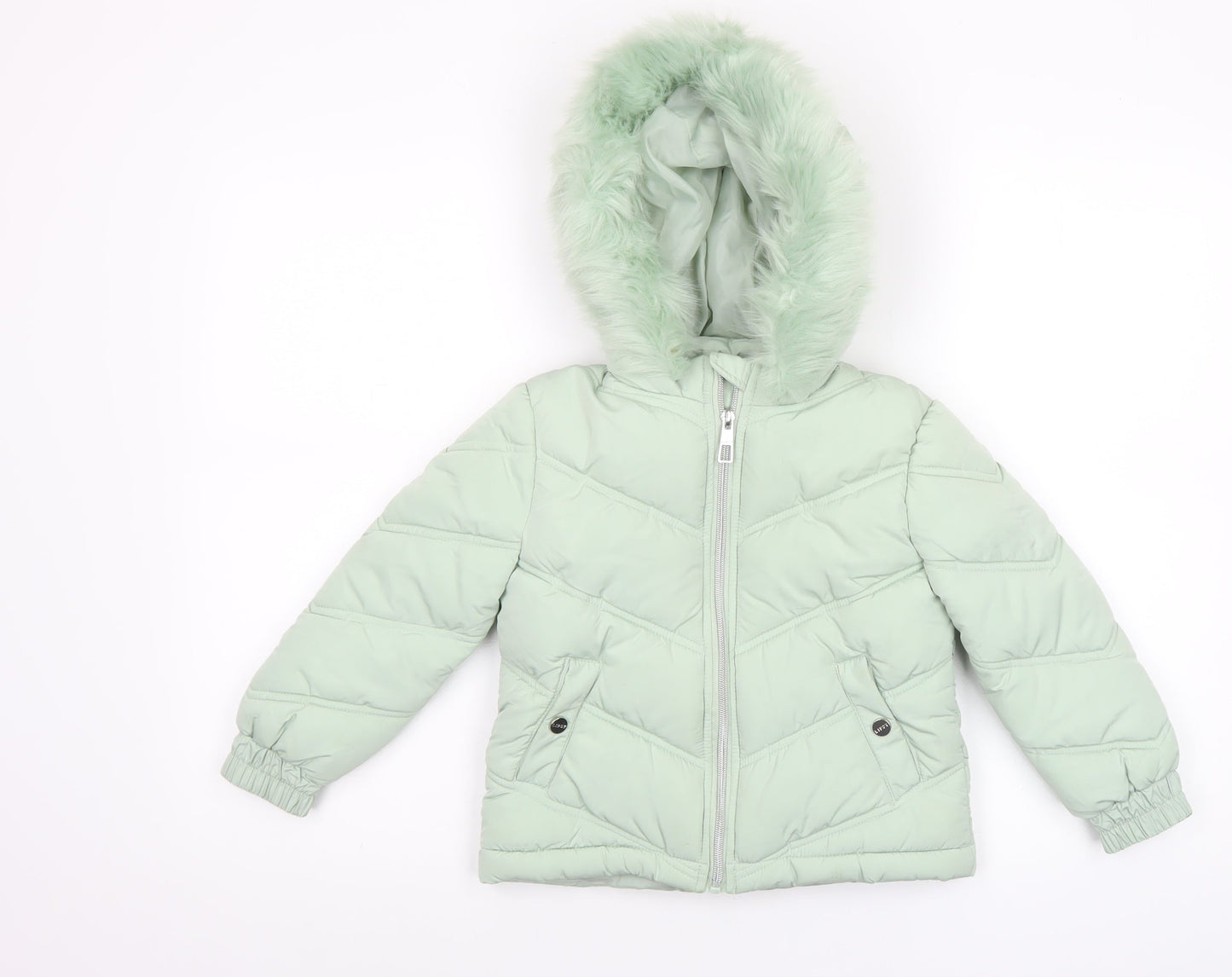 Girls UK Size 6 Years Lipsy London Green Puffer Jacket