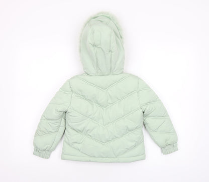 Girls UK Size 6 Years Lipsy London Green Puffer Jacket