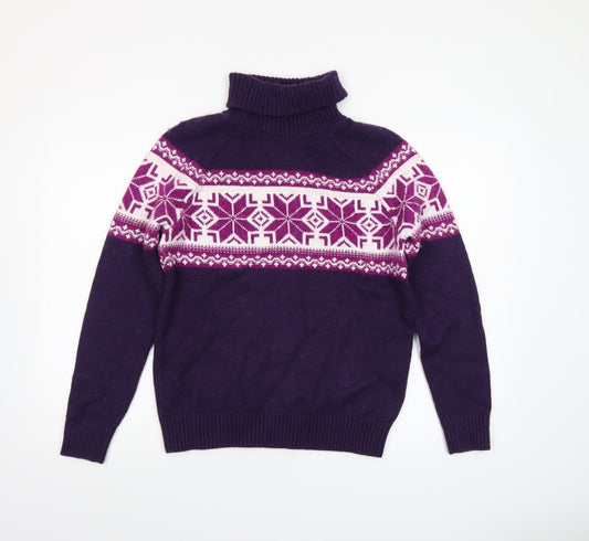 Womens UK Size M Lands' End Purple Pullover Jumper