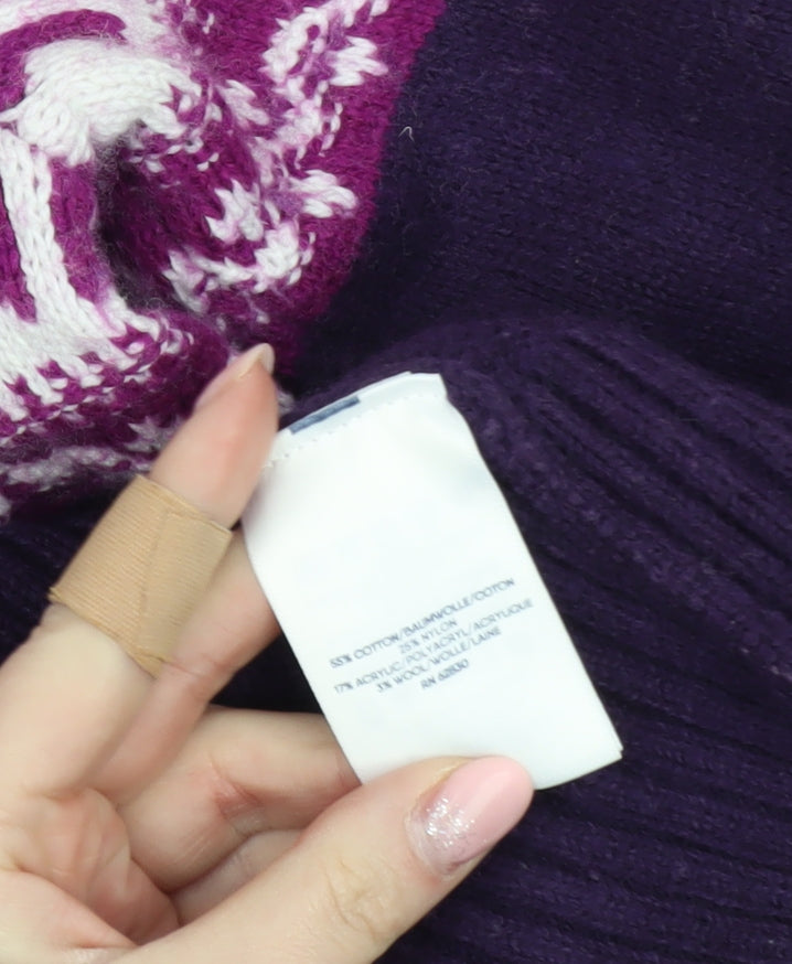 Womens UK Size M Lands' End Purple Pullover Jumper