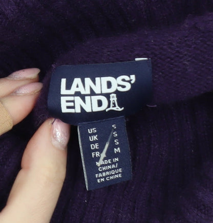 Womens UK Size M Lands' End Purple Pullover Jumper