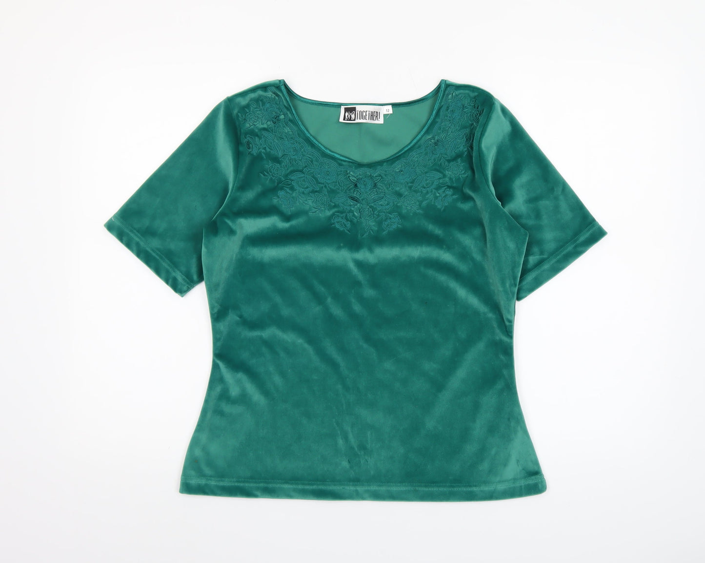 Womens UK Size 12 Together Green Basic Blouse