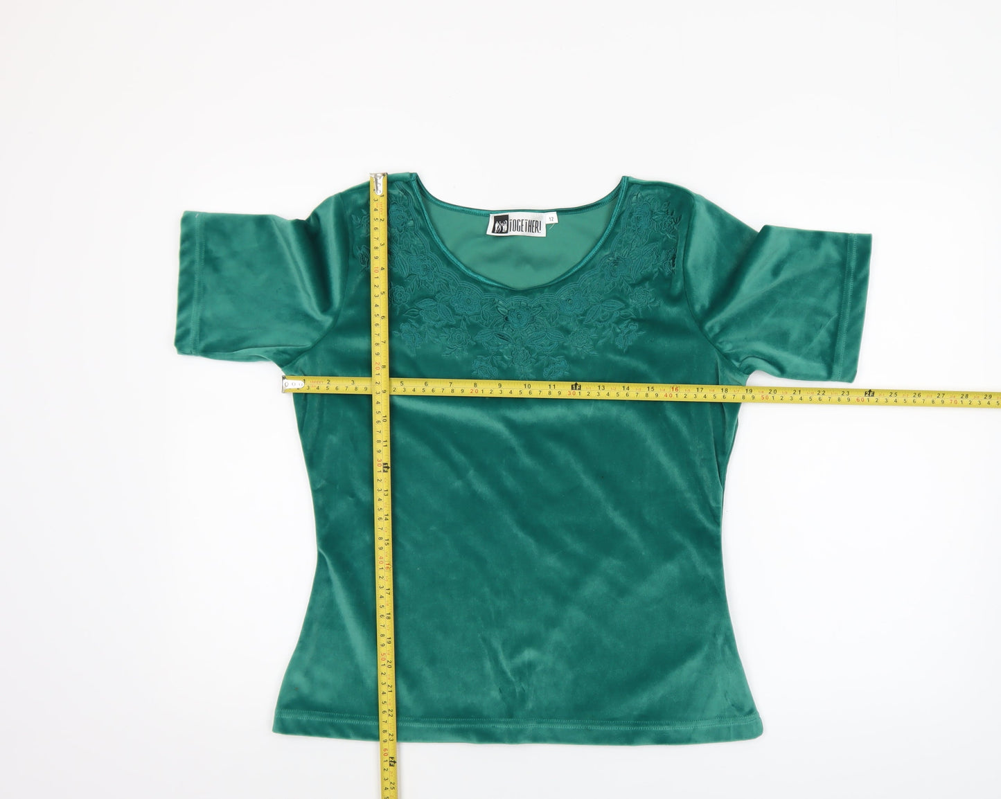 Womens UK Size 12 Together Green Basic Blouse