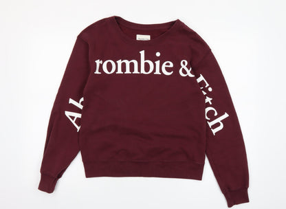 Womens UK Size S Abercrombie & Fitch Red Pullover Sweatshirt