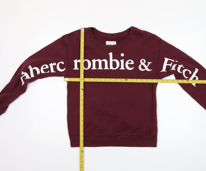 Womens UK Size S Abercrombie & Fitch Red Pullover Sweatshirt