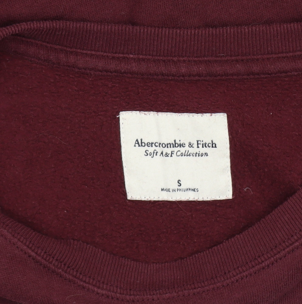 Womens UK Size S Abercrombie & Fitch Red Pullover Sweatshirt