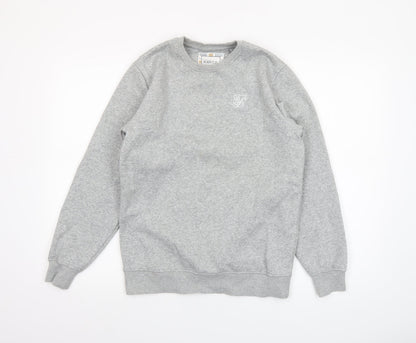 Mens UK Size XS SikSilk Grey Pullover Sweatshirt
