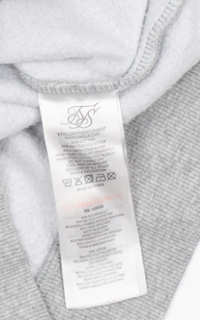 Mens UK Size XS SikSilk Grey Pullover Sweatshirt