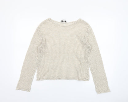 Womens UK Size XS Marks and Spencer Beige Pullover Jumper
