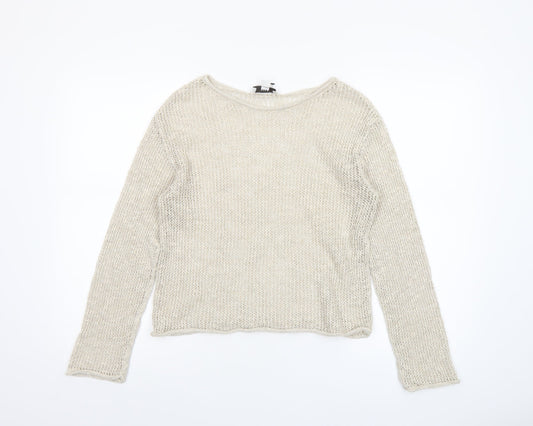 Womens UK Size XS Marks and Spencer Beige Pullover Jumper
