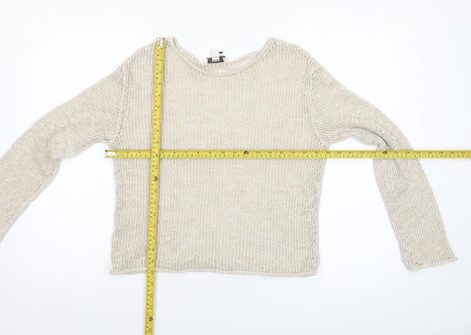 Womens UK Size XS Marks and Spencer Beige Pullover Jumper