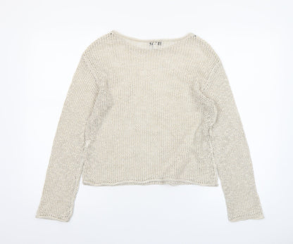 Womens UK Size XS Marks and Spencer Beige Pullover Jumper