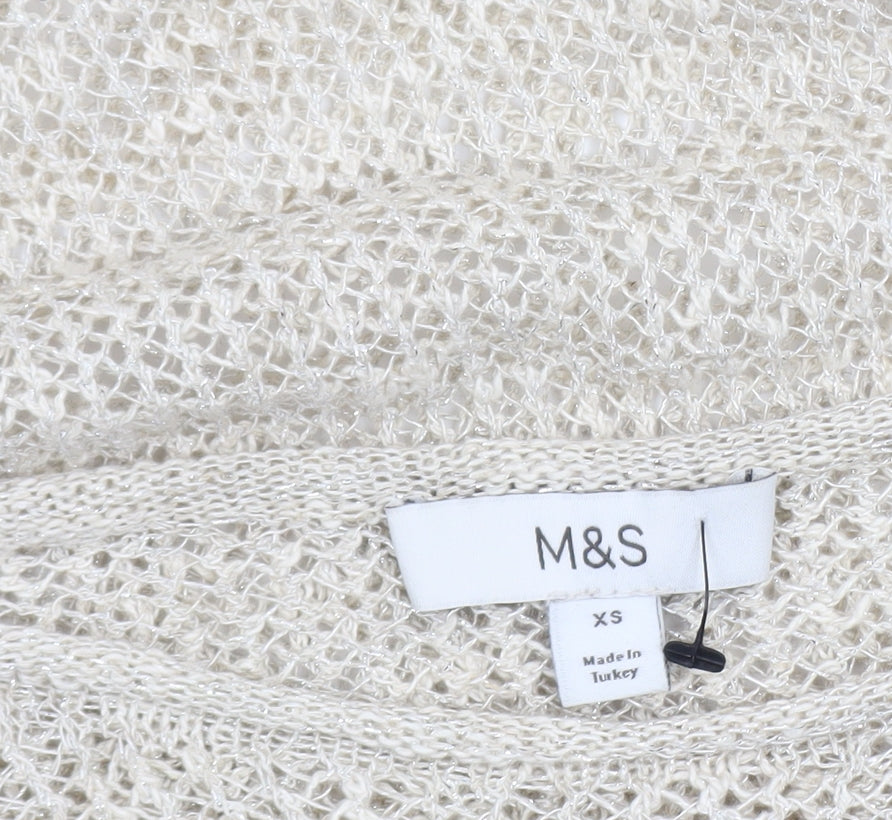 Womens UK Size XS Marks and Spencer Beige Pullover Jumper