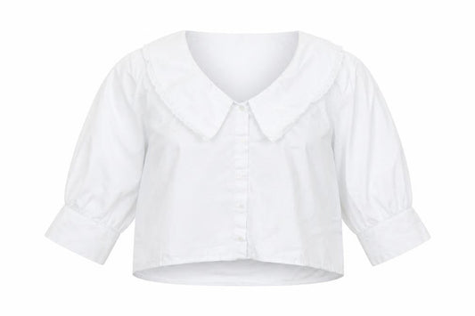 Womens UK Size L Pull & Bear White Cropped Blouse