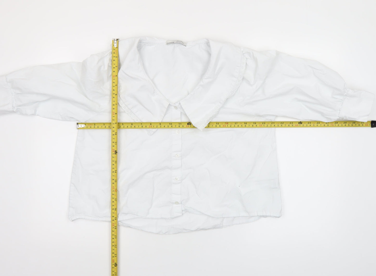 Womens UK Size L Pull & Bear White Cropped Blouse