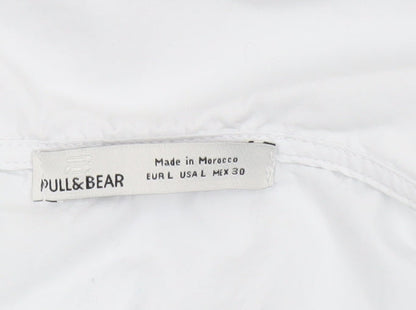 Womens UK Size L Pull & Bear White Cropped Blouse