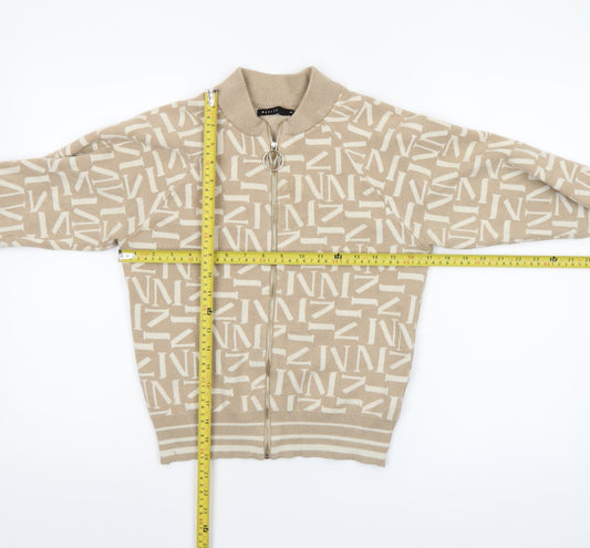 Womens UK Size XS Mohito Beige Full Zip Jumper