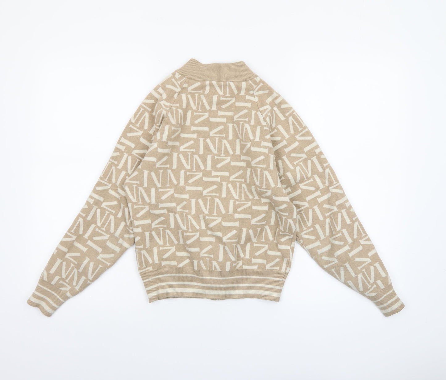 Womens UK Size XS Mohito Beige Full Zip Jumper