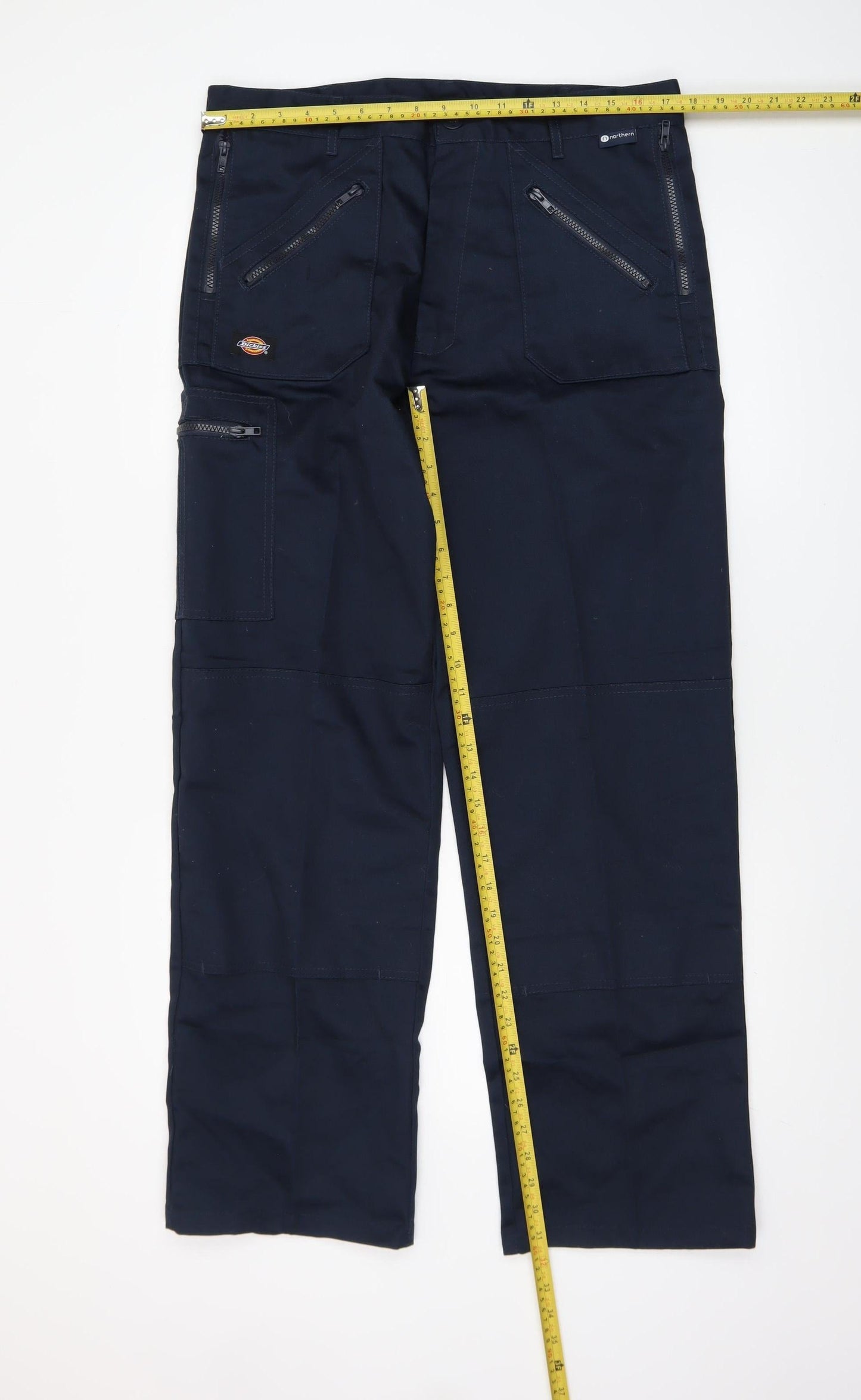 Dickies Men's Blue Regular Fit Cargo Work Trousers 44R Polyester Cotton