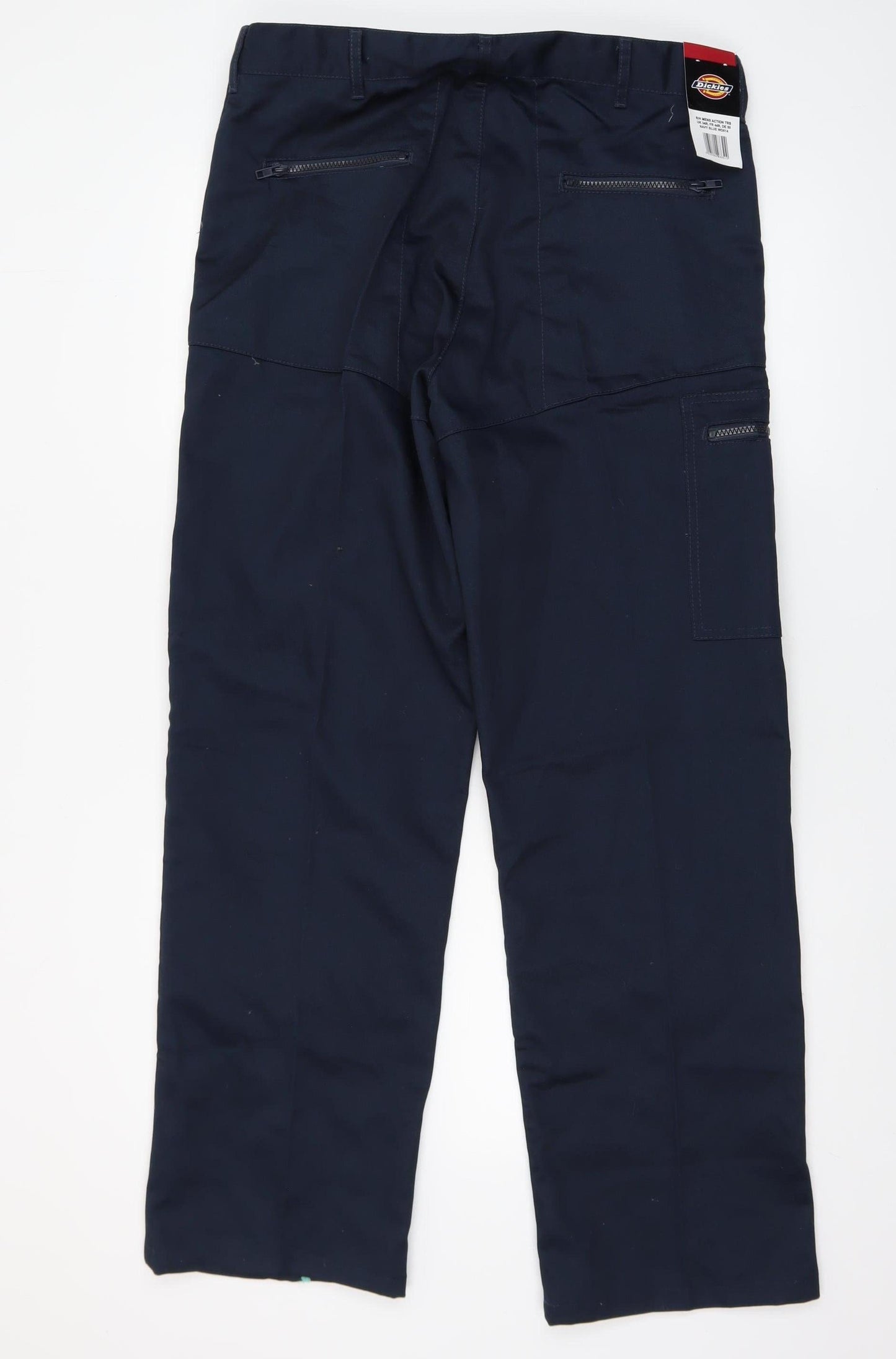 Dickies Men's Blue Regular Fit Cargo Work Trousers 44R Polyester Cotton