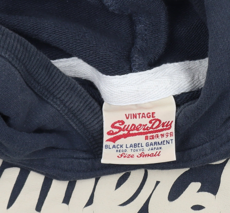 Womens UK Size S Superdry Blue Pullover Hoodie