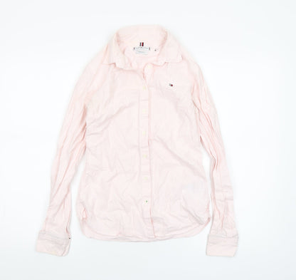 Womens UK Size 2 Tommy Hilfiger Pink Basic Button-Up
