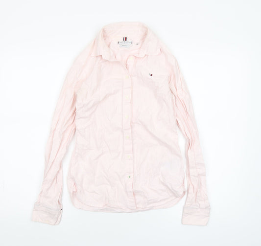 Womens UK Size 2 Tommy Hilfiger Pink Basic Button-Up