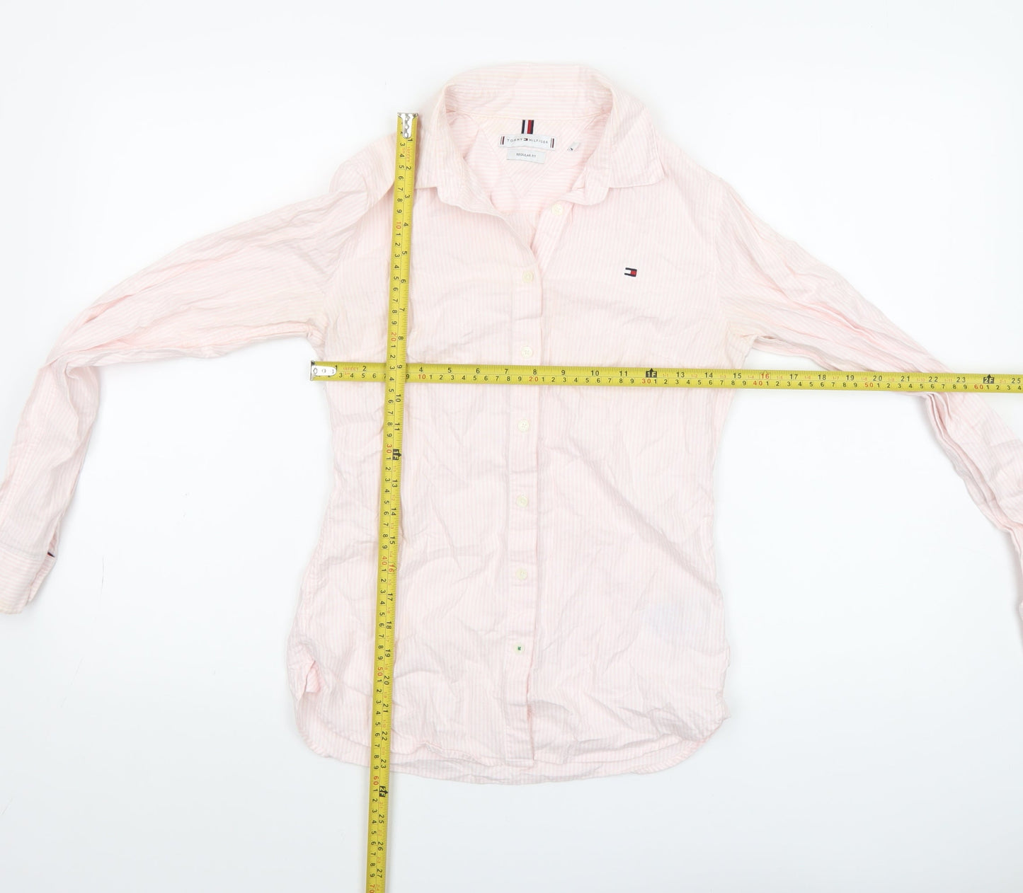 Womens UK Size 2 Tommy Hilfiger Pink Basic Button-Up