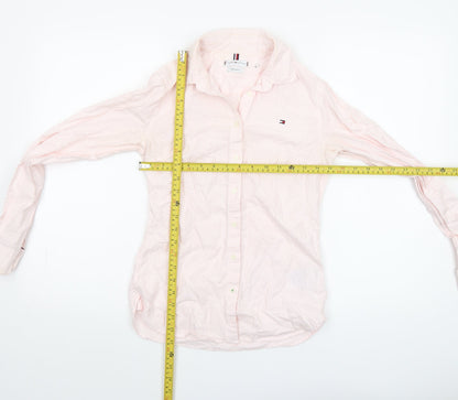 Womens UK Size 2 Tommy Hilfiger Pink Basic Button-Up