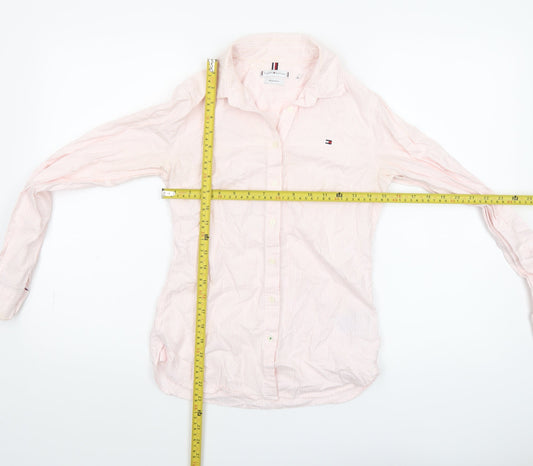 Womens UK Size 2 Tommy Hilfiger Pink Basic Button-Up