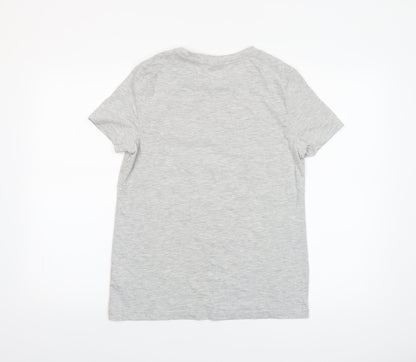 Womens UK Size 8 Disney Grey Basic T-Shirt