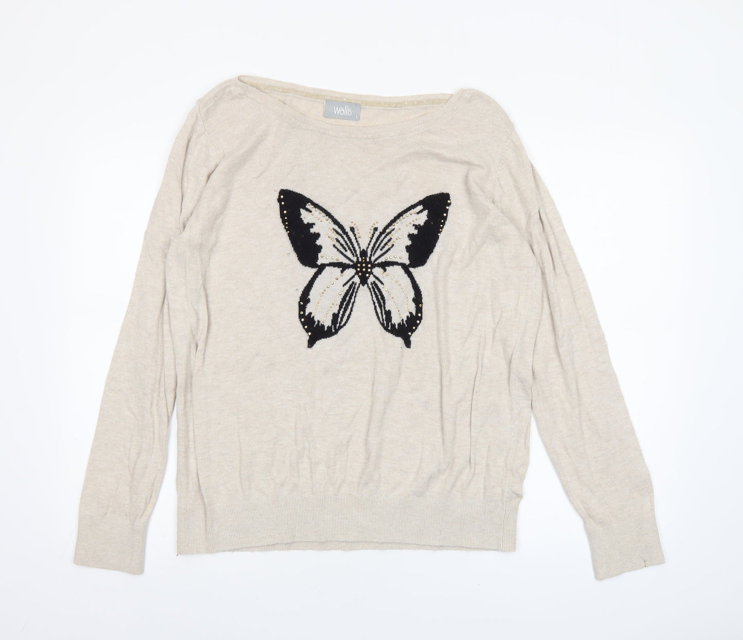 Womens UK Size L Wallis Beige Pullover Jumper