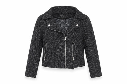 Womens UK Size 8 Miss Selfridge Black Biker Coat