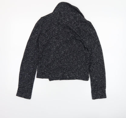 Womens UK Size 8 Miss Selfridge Black Biker Coat