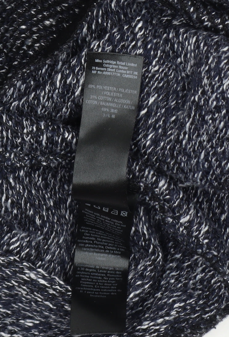 Womens UK Size 8 Miss Selfridge Black Biker Coat