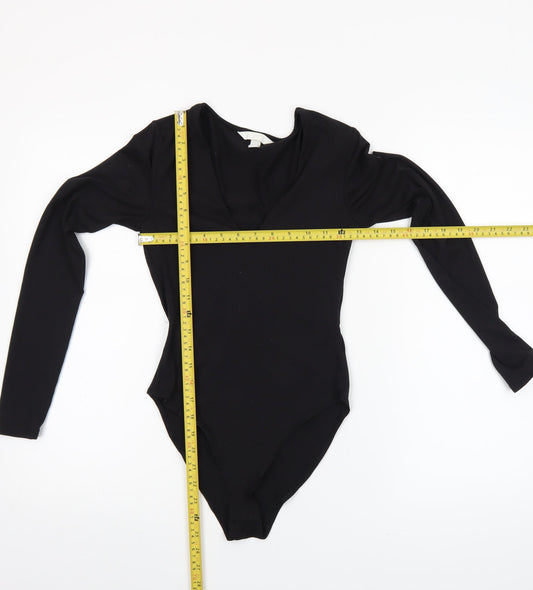 Womens UK Size XS H&M One-Piece Black Bodysuit