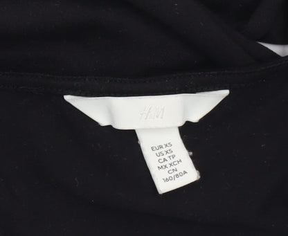 Womens UK Size XS H&M One-Piece Black Bodysuit