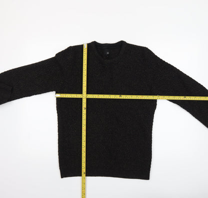 Mens UK Size S River Island Black Pullover Jumper