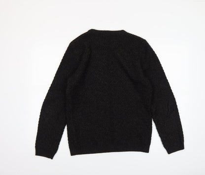 Mens UK Size S River Island Black Pullover Jumper