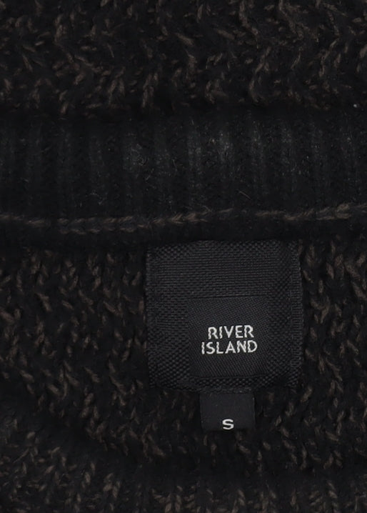 Mens UK Size S River Island Black Pullover Jumper