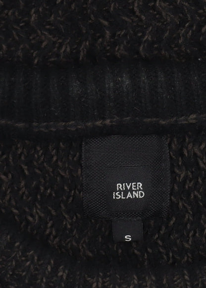 Mens UK Size S River Island Black Pullover Jumper