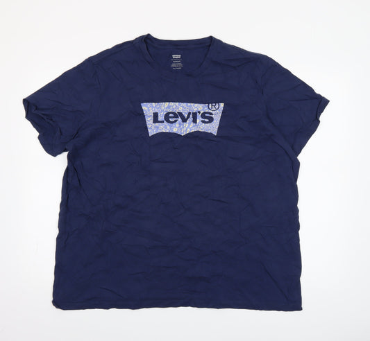 Womens UK Size 2XL Levi's Blue Basic T-Shirt