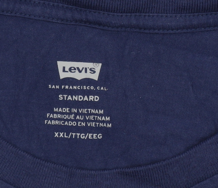 Womens UK Size 2XL Levi's Blue Basic T-Shirt