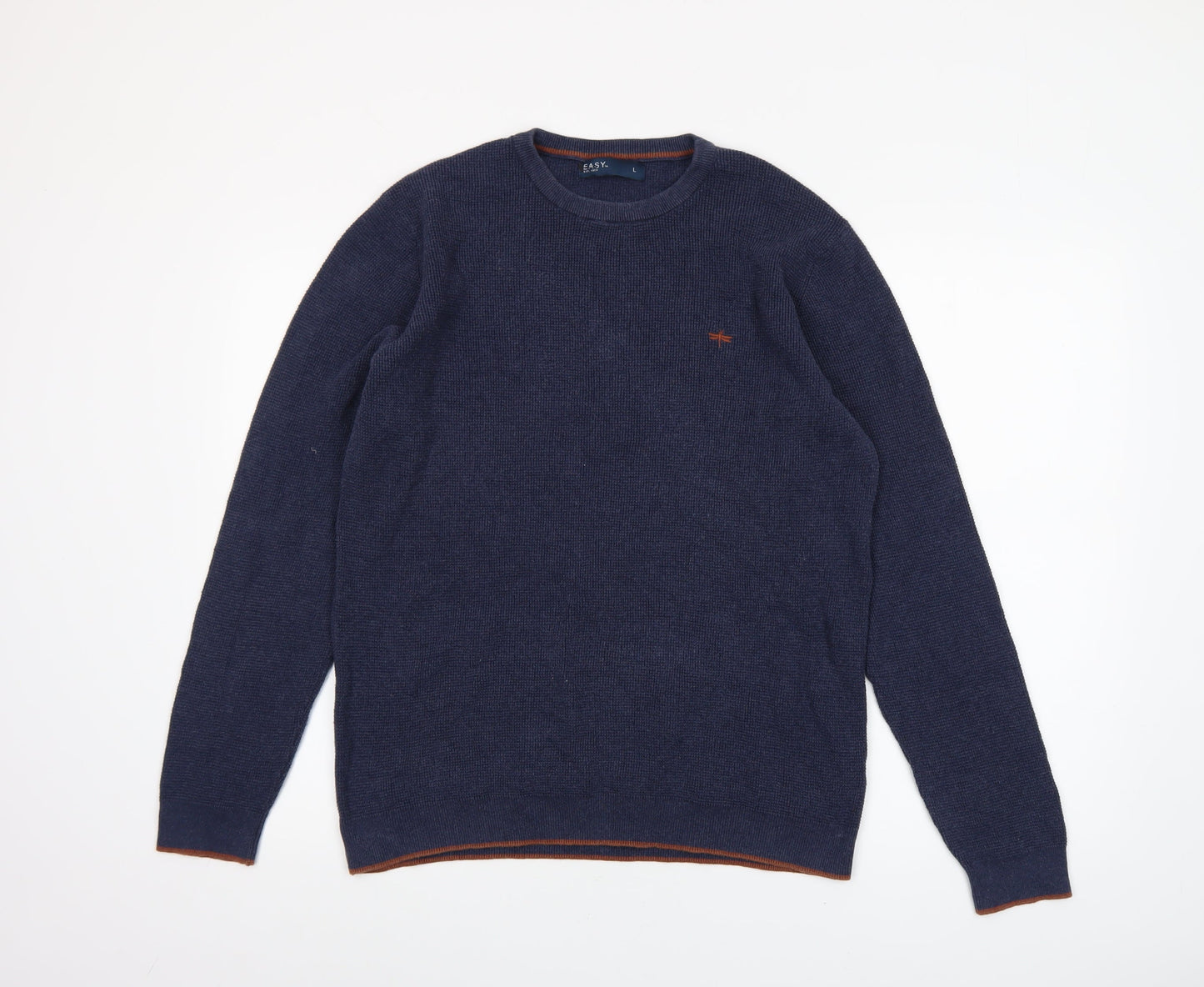 Mens UK Size L Easy Blue Pullover Jumper