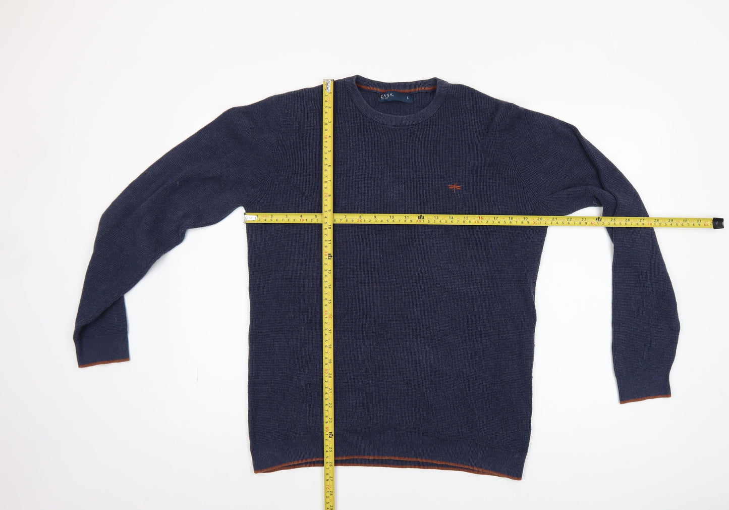 Mens UK Size L Easy Blue Pullover Jumper