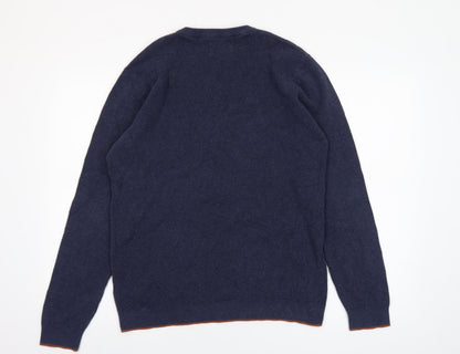 Mens UK Size L Easy Blue Pullover Jumper