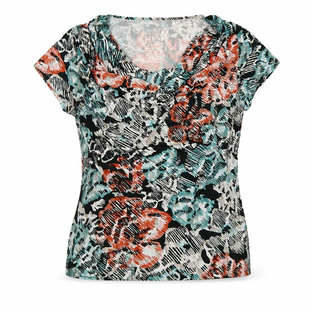 Womens UK Size 16 Betty Jackson Black Multicoloured Basic T-Shirt